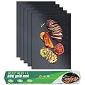 Grill Mats for Outdoor Grill Set of 5 Black BBQ Grill Tools BBQ Accessories Non-Stick Heavy Duty Grilling Mats Teflon Grill Sheets for Charcoal Grill Gas Electric Smokers Barbecue Camping RV Griller