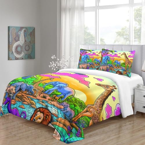 Parure de lit jungle 260x220 avec housse de couette microfibre 3D - 5
