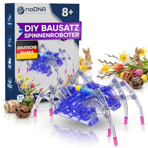 noDNA Roboter Kinder ab 8 Jahre Spinnen Roboter zum selbst zusammenbauen - Experimente für Kinder ab 8 Jahren - Spinne Spielzeug ab 8 Jahre Geschenk Junge 8 Jahre Ostergeschenke Kinder