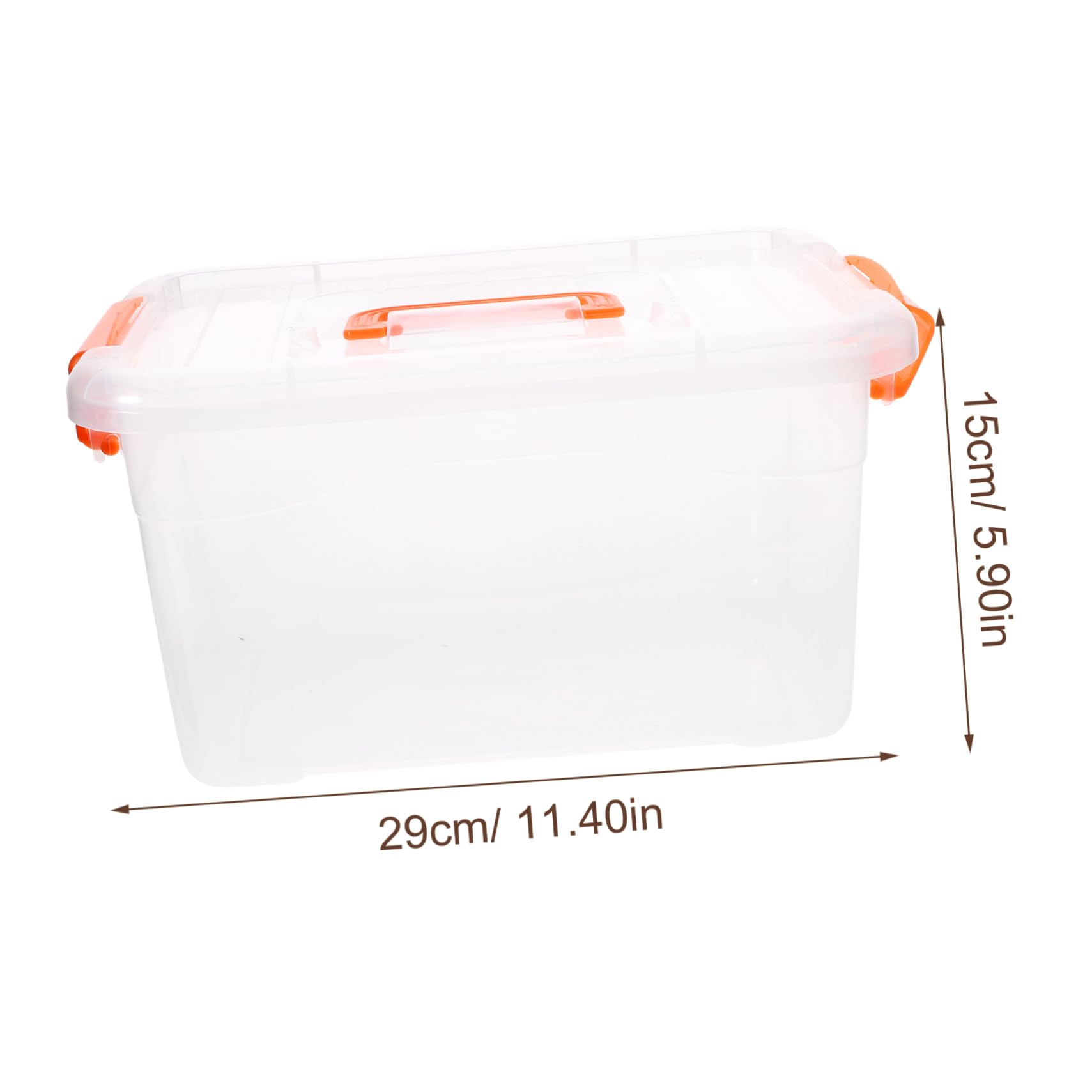 Cajas de Almacenamiento Tapa 3 Litros Resistentes Transparentes Naranja Asa para Cocina y Oficina Set 6 Unidades Apilables Reutilizables Organizadores Prácticos