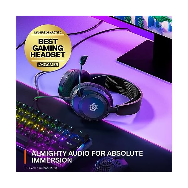 SteelSeries Arctis Nova 1 Multi-System Gaming Headset — Hi-Fi Drivers — 360° Spatial Audio — Comfort Design — Durable — Ultra Lightweight — Noise-Cancelling Mic — PC, PS5/PS4, Switch, Xbox - Black - Image 4