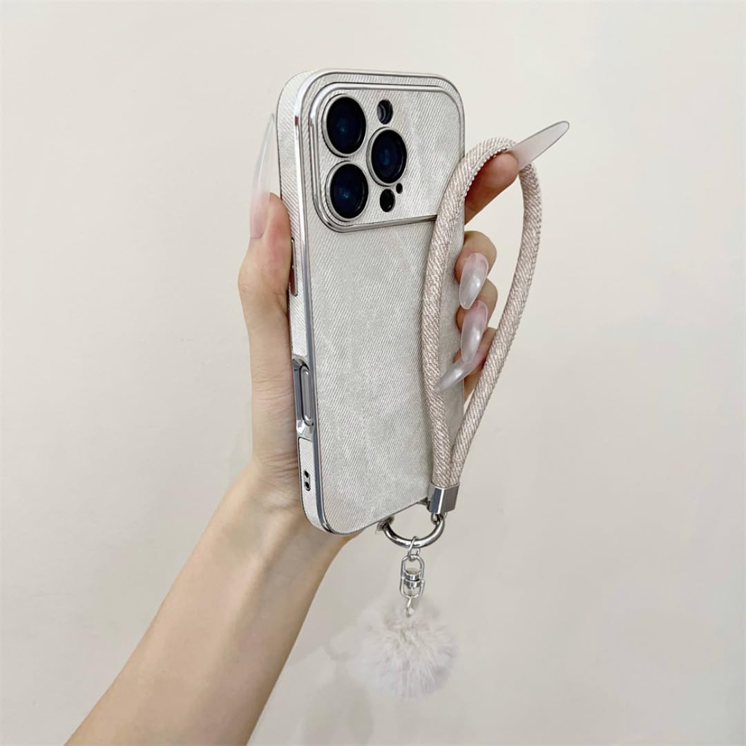 Étui iPhone 13 dragonne protection caméra objectif dos mat blanc antique - 8