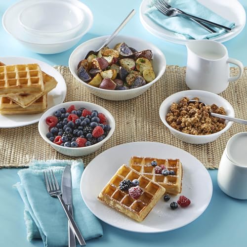 Corelle Vitrelle 6-Piece Soup/Cereal Bowl Set Triple Layer Glass and Chip Resistant, 18-Oz Lightweight Round Bowls, Winter Frost White by Corelle - Image 2