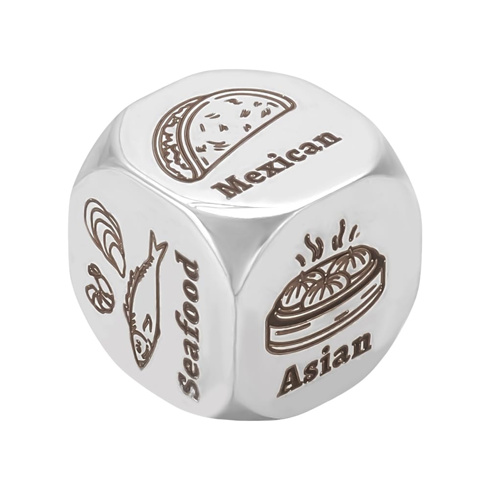 UNICRAFTALE Anniversary Valentines Day Gift Stainless Steel Food Decision Dice Date Night Ideas for Couples Funny Food Dices with Gifts Box for Men Women Coworker Christmas Birthday Gifts โ image 1