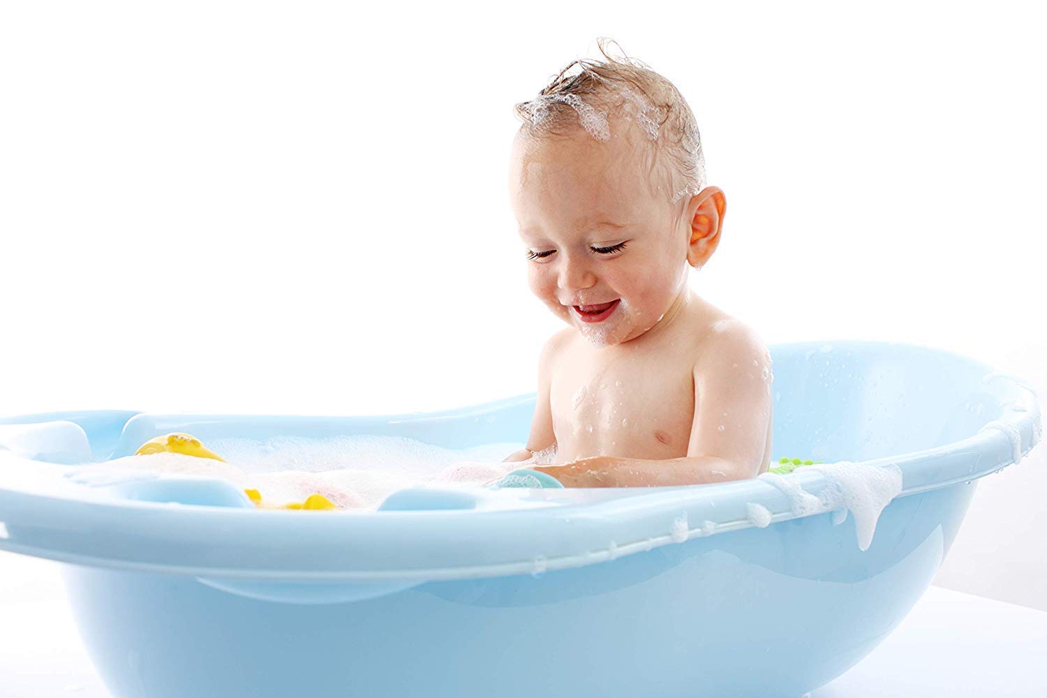 Tega Baby ® SET 5-teilig Badewanne Badesitz für Baby, ab 0 Monate mit eingebautem Thermometer - Anti-rutsch, GESCHENK für Neugeborene (allein, Eule - weiß)