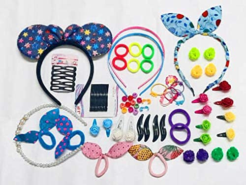 DLASSIETRENDS Hair Accessories Combo for Kids School Girl Baby Girl, Rubber Bands Easy to use in Styling Fashion Set