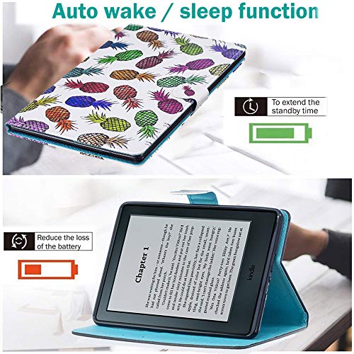 Capa para Kindle Paperwhite (10ª geração, apenas versão de 2018), interior de TPU macio de couro sin