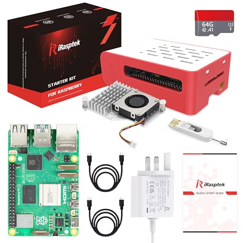 iRasptek Starter Kit for Raspberry Pi 5 RAM 4GB - 64GB Edition of
