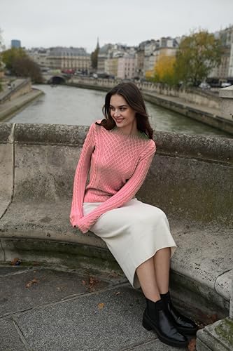 Image of v28 Women Crew Neck Knit Stretchable Elasticity Long Sleeve Sweater Jumper Pullover