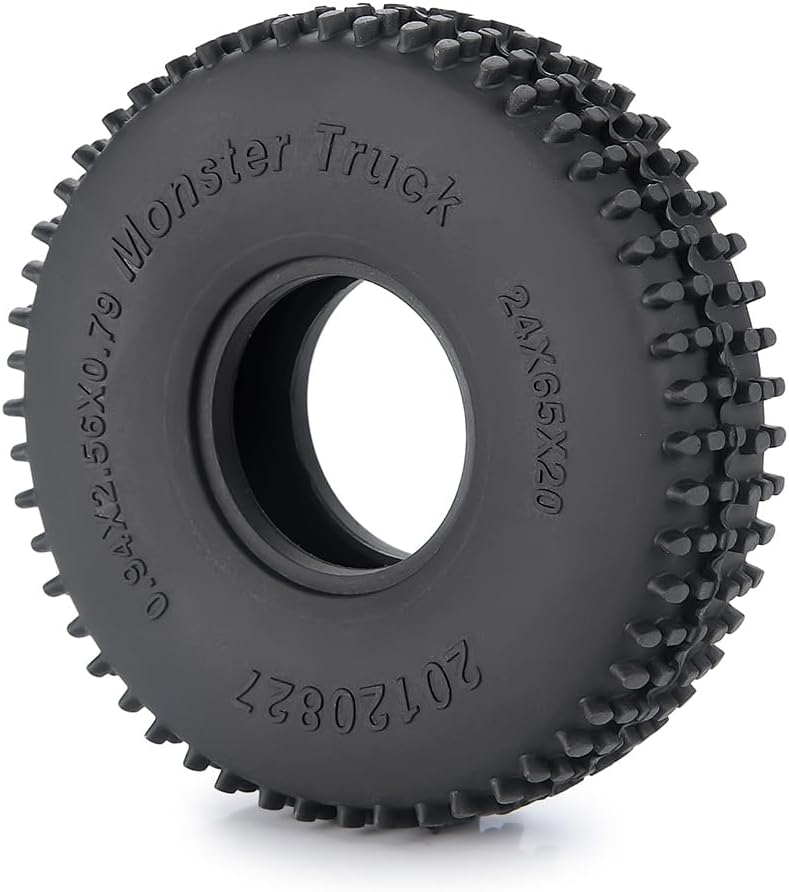 RCLIONS Rubber 1.0 Tires Multi Terrain Pin Crawler Tyre 65x20mm for TRX4M SCX24 RC Crawler Car