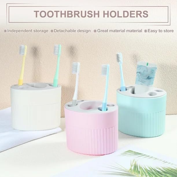 Image of DOOMSDAY 4 Toothbrush, 1 Toothpaste Organizer Caddy - Multipurpose Bathroom Storage Rack for Family Use - Waterproof, No-Drill Installation, Modern Design Holder for Bathroom