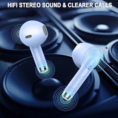 Image of Wireless Earbuds Bluetooth 5.4 , Ear Buds LED Power Display Headphones 6D Stereo, Bluetooth Earbuds in-Ear Noise Cancelling Mic, 40H Playback Mini Case IP7 Waterproof Sports Earphones for Android iOS