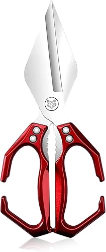 Miniatura 8 de Tijeras de cocina multiusos, tijeras de cocina multifuncionales de alta resistencia, aptas para lavavajillas, acero inoxidable, tijeras de cocina