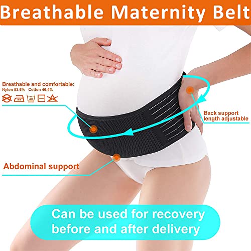 Jsmaaser Maternity Belly Bands For Pregnant Women,Adjustable Maternity Belt Pregnancy Support, Pregnancy Belly Band For Fetal,Pelvic,Waist, & Back Pain, Pregnancy Must Have #TOP3