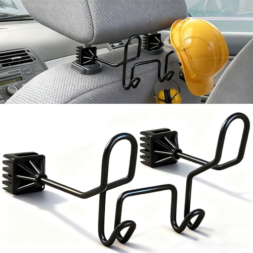 Hard Hat Holder for Truck Seat (1-Pack) - Heavy Duty Car Seat Hook Organizer for Construction Safety Vest & Caps | Fits Trucks/SUVs/Cars