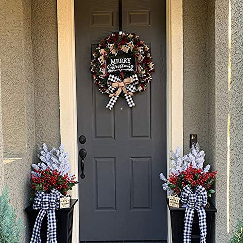 image for Wrth Christmas Buffalo Check Wreath Christmas Holiday Festival Window 