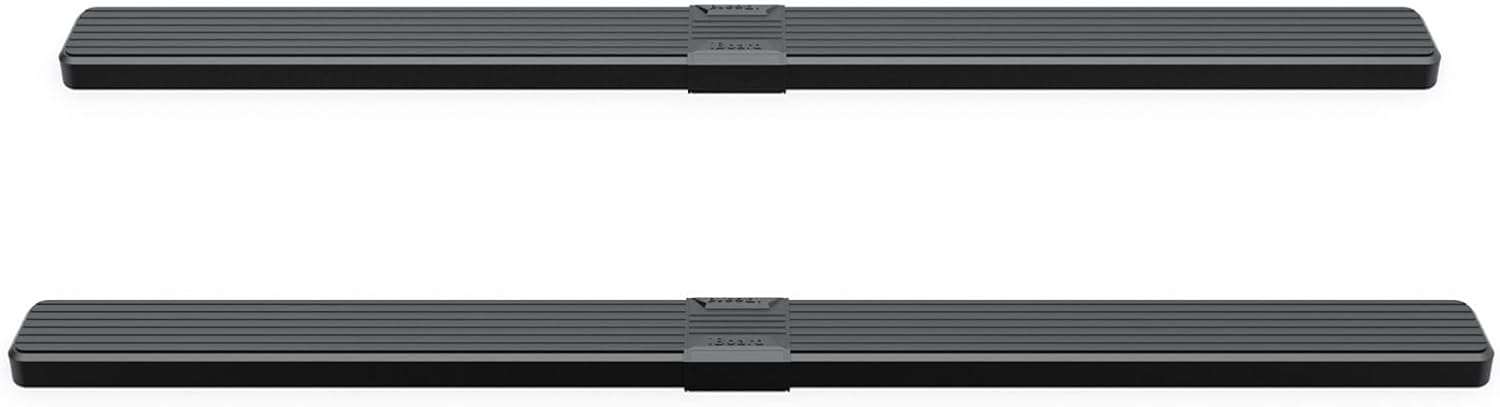 APS 6in Wheel-to-Wheel Stainless Steel Black Nerf Bars Compatible with Ram Crew Cab 6.5ft Bed 09-18