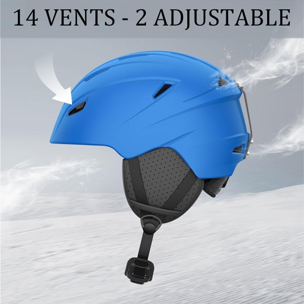 Casque de Ski Hommes Femmes Unisexe Casque de Ski Casque de Sports de Neige avec aérations EPS Core pour Le Ski Snowboard Casque de Neige pour Adultes Jeunesse