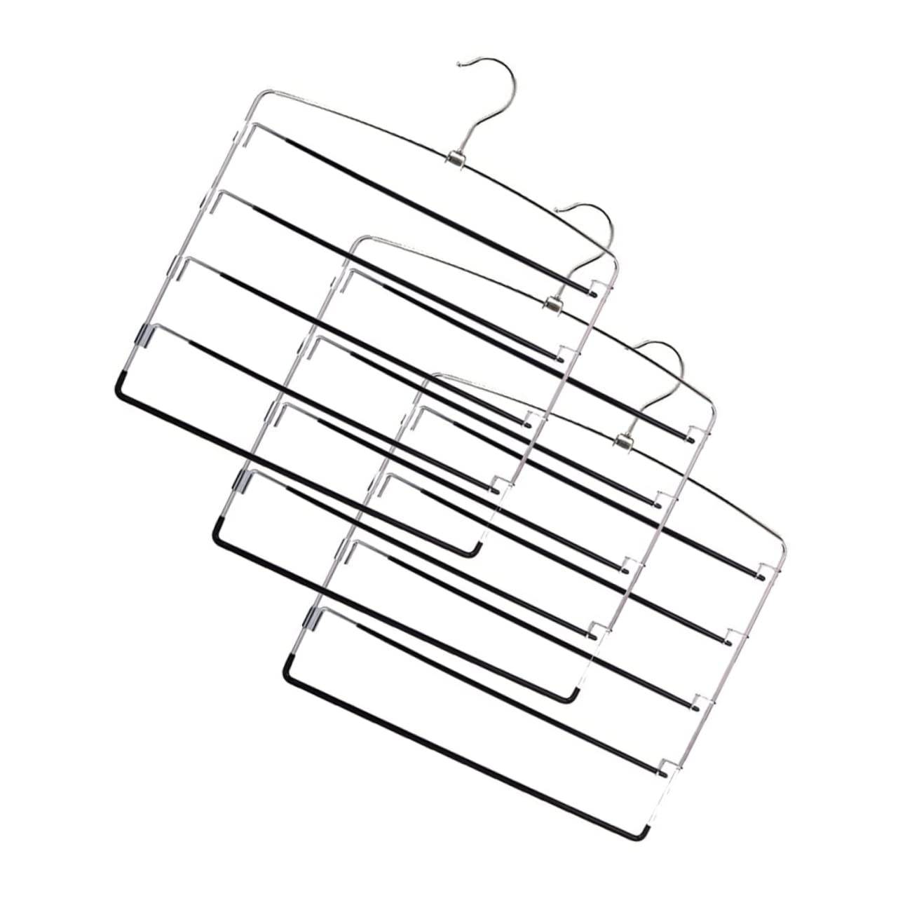 OUNONA 3pcs Metal Skirt Hangers Space Saving Pants Storage Rack for Skirts Jeans Dresses Design for Closet Organization