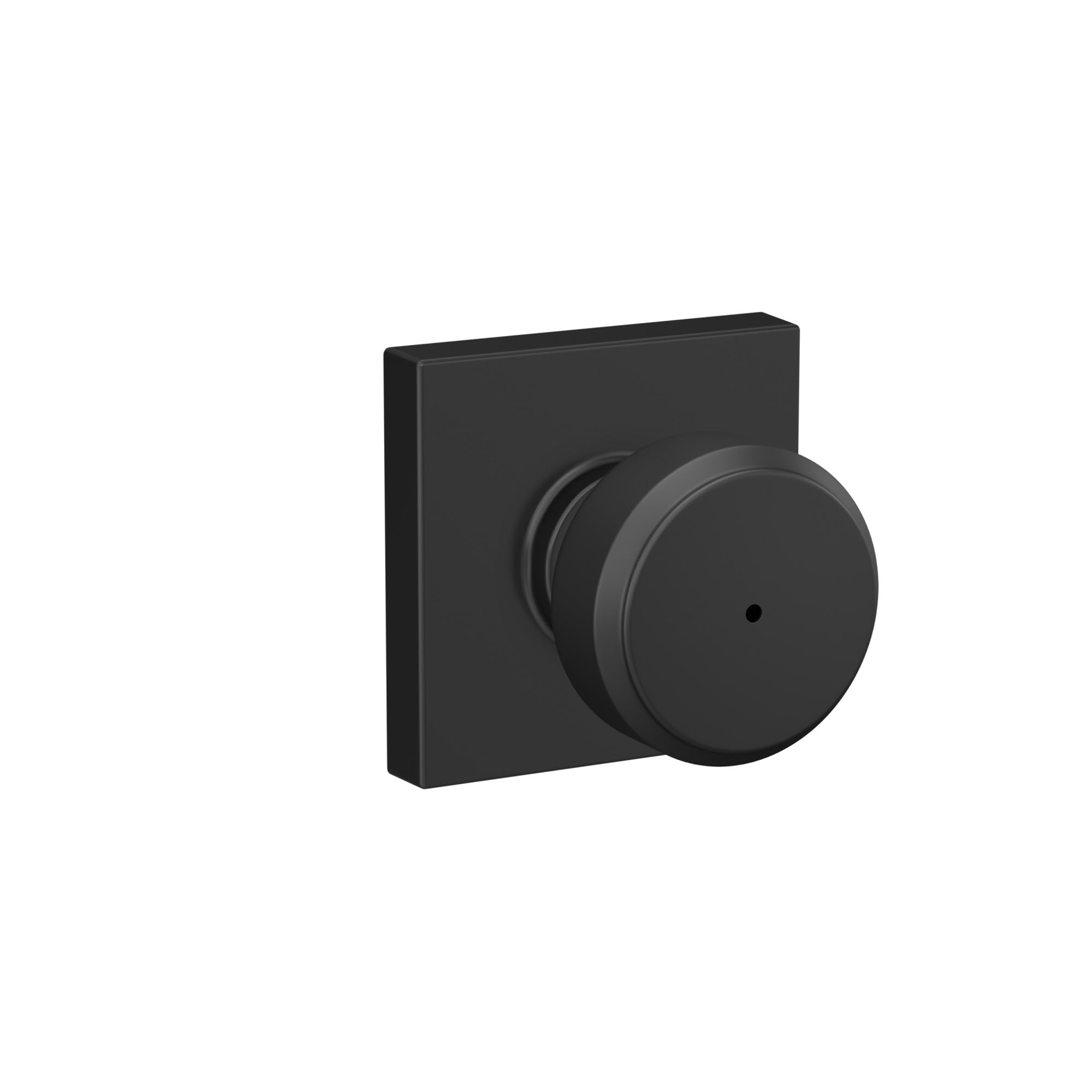 SCHLAGE F40 BWE 622 COL Bowery Knob with Collins Trim Bed & Bath Privacy Door Lock, Matte Black - Image 2