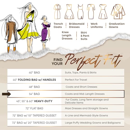 White Suit, Dress and Gown Garment Travel Bags - 54" x 24" - With Large Window3