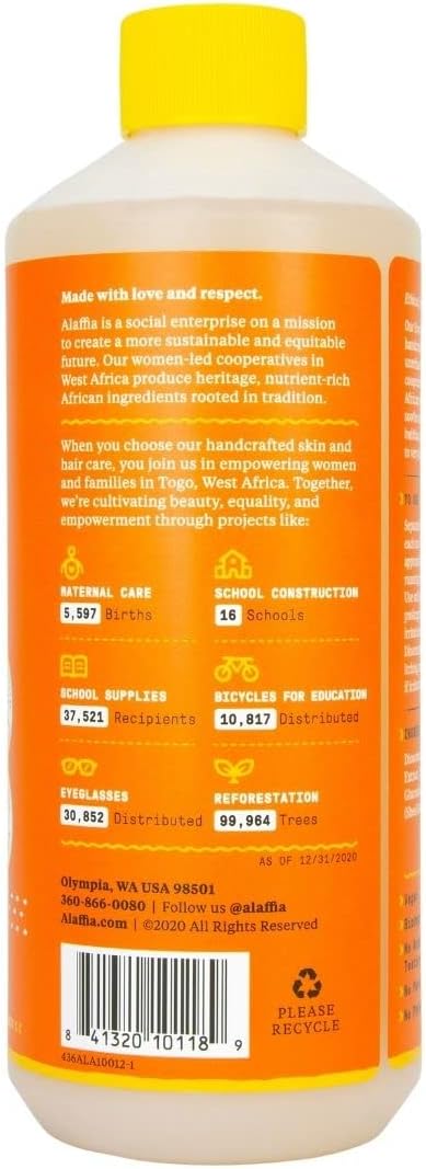 Alaffia Everyday Shea Bubble Bath, Soothing Support for Deep Relaxation and Soft Moisturized Skin, Made with Fair Trade Shea Butter, Cruelty Free, No Parabens, Vegan, Unscented, 2 Pack - 16 Fl Oz Ea