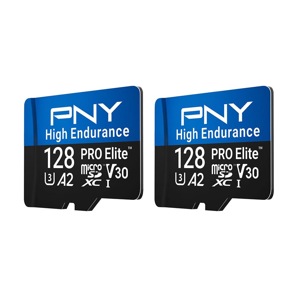 PNY 2X 128GB Pro Elite High Endurance U3 V30 microSDXC Tarjeta de Memoria