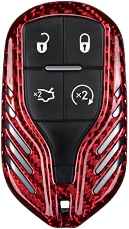 Real Carbon Fiber Key Fob Cover Protector Shell Compatible with Maserati Quattroporte,Ghibli,2017-up Levante Keyless Smart Key(Style 4)