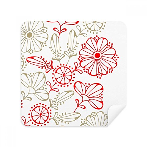 Chiffon de nettoyage écran et lunettes fleurs rouges pour vos déplacements