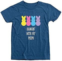 Hangin with My Peeps Easter Kids T-Shirt (Vintage Royal, L(10/12))