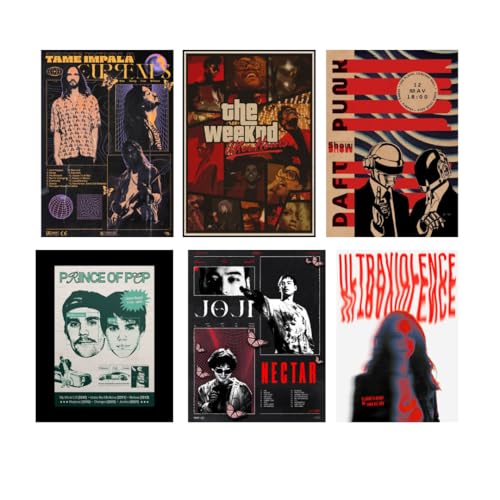 Image of ADIGRAFIX Aesthetic Pop Music Posters for Room and Hostel Decor - Set of 18 Unframed Wall Posters The Weeknd, Billie Eilish, Arctic Monkeys, Lana Del Rey 4 X 6 inches