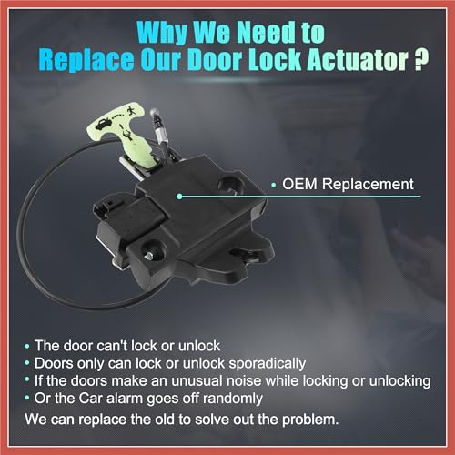 Image of ACROPIX Replacement Rear Liftgate Door Lock Actuator with Cable for Subaru Legacy 2010-2014 for Subaru Outback 2010-2014 Tailgate Latch Assembly Black Car Parts