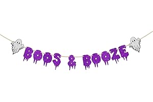 Booos & Booze Banner - Elevated Halloween Party Decoration