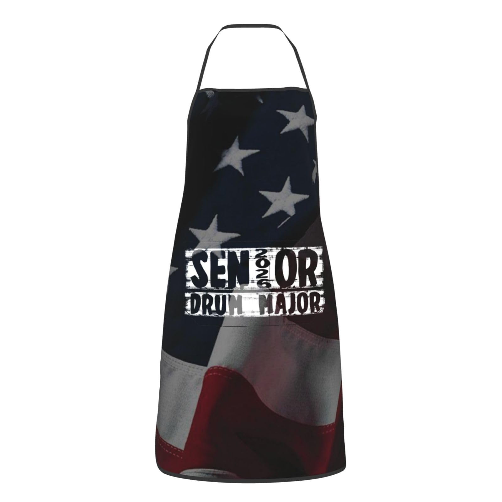 nopicsn Senior 2026 Drum Major Apron for cooking with Pockets Women Men Kitchen Chef Funny Aprons