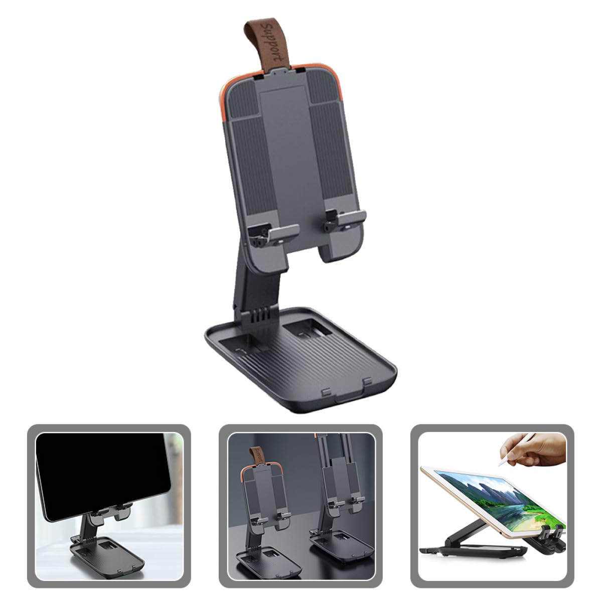 ULTECHNOVO Supporto da Scrivania per Cellulare Pieghevole e Regolabile Supporto Stabile per Telefono e Tablet per Casa e Ufficio
