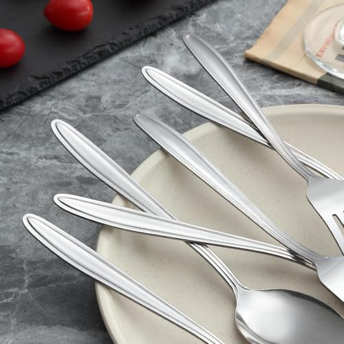 Image of Unokit Forks and Spoons Silverware Set - 24-Piece Food Grade Stainless Steel Silverware for Home, Kitchen and Restaurant, 12 Forks and 12 Spoons