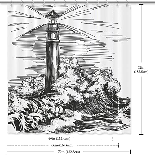 Rideau de douche phare anti-éclaboussures pour sol sec