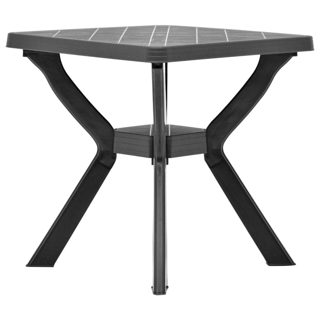 Stolik bistro antracytowy, 70 x 70 x 72 cm, tworzywo sztuczne, odporny na warunki atmosferyczne, stół ogrodowy na taras, balkon, łatwy w pielęgnacji, stół do jadalni, nie wymaga montażu