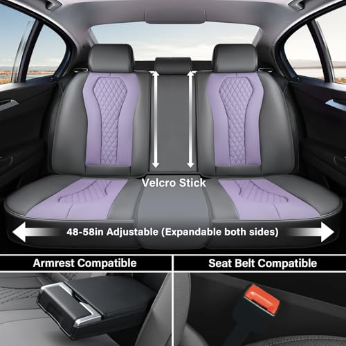 Image of Coverado Car Seat Covers, Back Car Seat Cover, 3-Pieces Leather Seat Cover, Luxury Car Seat Cushion, Luxury Seat Cover Seat Protector Universal Most Cars Trucks SUV