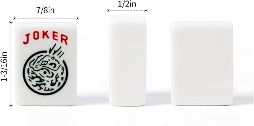 Miniatura 6 de J.C&T American Mahjong - Juego de 166 azulejos de alta calidad con 4 bastidores todo en uno, 100 fichas, 1 indicador de viento, manual en inglés