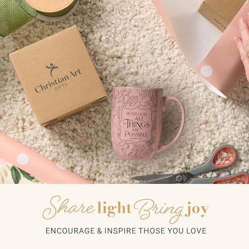 Image of Christian Art Gifts Large Ceramic Coffee Bible Verse Mug for Women