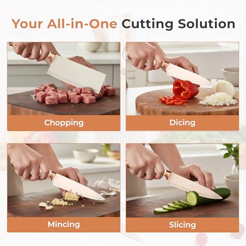 Image of HomeEssentials 6-Piece Kitchen Knife Set - Professional Stainless Steel Chef Knives with Non-Stick Anti-Rust Blades & Ergonomic Handles - Complete Culinary Set for Home Cooking & Professional Use