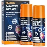 AVCOO Roll-On Pain Relief with Fast-Acting Capsaicin & Menthol Formula for Powerful Relief of Arthritis, Joint, Muscle, Knee, Shoulder, Back Pain, No-Mess Applicator (3 Fl Oz (Pack of 2))