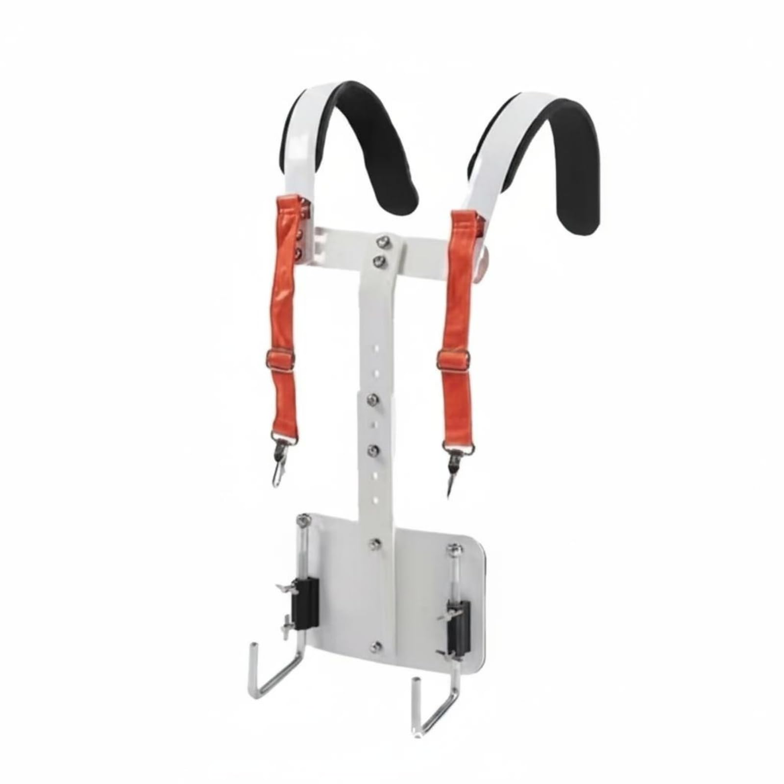 Arnés para Tambor Marchante Soporte para Caja Timbal Arnés de Bombo Correa de Batería Marco Metálico Ajustable con Soporte Fiable y Postura Correcta, Multicolor, Plateado Con Rojo