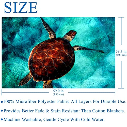Couverture tortue de mer douce et chaude plaid isolant de 150 x 100 cm - 6