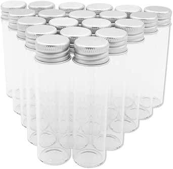 BENECOM(ベネカン) ガラス製 多機能ミニボトル アルミキャップ 20本セット 20ml 小物入れ 保存容器 小分け