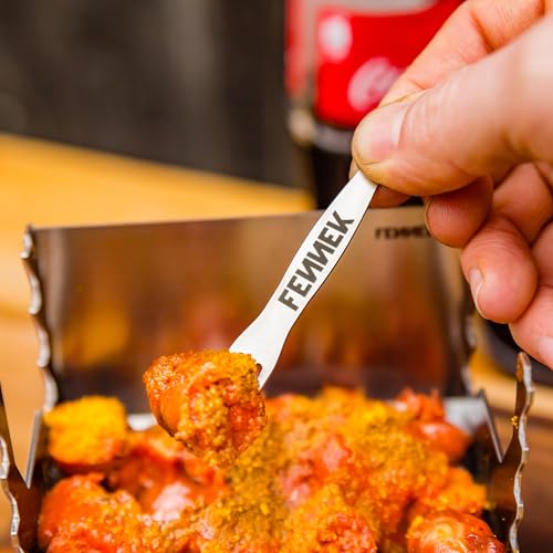 FENNEK Pieker 6 Stück im Set, Pommes, Currywurst, Picknick, Party, Grill Gabel, Picker, Spieß