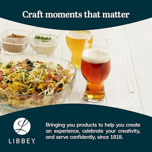 Image of Libbey Entertaining Essentials Tall Craft Beer Glasses - Elegant Beer Glass Set of 6 - IPA Tulip Glasses for Imports, Indian Pale Ales, & Classics