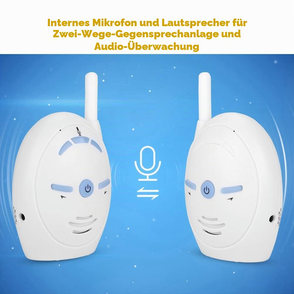 Digital Audio Babyphone mit gegensprechfunktion, Nanny Intercom Surveillance System Unterstützung Zwei Wege Audio, Hohe Empfindlichkeit Sicherheitsalarm für Zuhause/Baby/Haustier (EU)