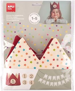 APLI Kids roja corona de tela ajustable, color (20126)
